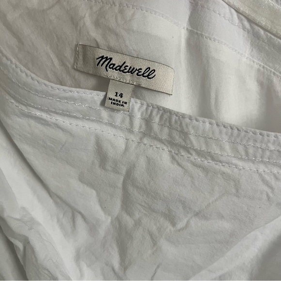 Madewell Ruffled One-Shoulder Midi Dress White - Picture 3 of 4